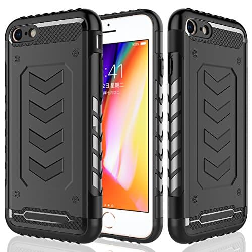 iPhone 6s Case,iPhone 6 Case,Grealthy Hybrid Soft Inner TPU Hard PC Back Cover Military Grade Extreme Drop Tested Heavy Duty Protective Cover [Shock Reduction] Dual Layer Case - Black