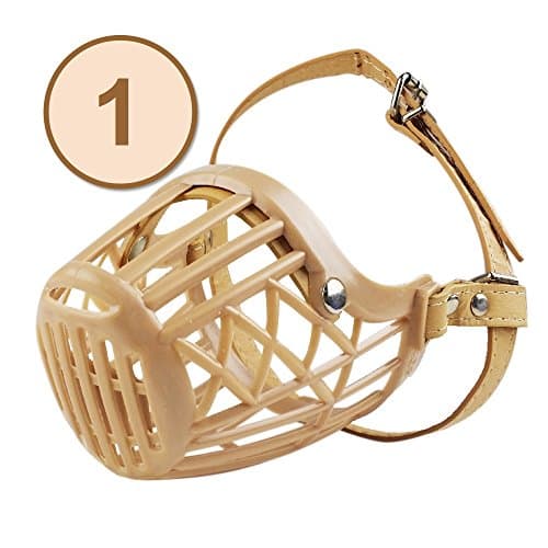 Air Dog Muzzle | Softest Breathable Mesh Snout Basket Cage | Multiple Size for All Dogs with Adjustable Leather Strap | Safe Protection &amp; Training Tool | Beige Size S | 1235.1