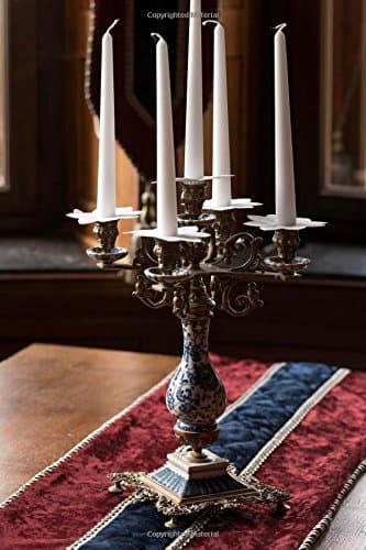 Decorative Candelabra and Candle on a Table with Runner Journal: Take Notes, Write Down Memories in this 150 Page Lined