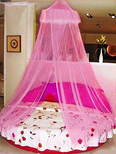 COOLOUT Soft Dome Princess Bed Nets Mosquito Net for Bed （Pink) Baby ,Summer , European Style Home Anti Malaria Bed Net Toddler Bed Crib Canopy Netting Dome Nets Elegant Round Lace Curtain Dome Bed Canopy Netting Mosquito Net