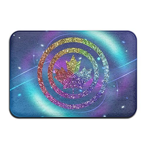 Soft Non-slip Canada Maple Leaf In Bullseye Bath Mat Coral Fleece Area Rug Door Mat Entrance Rug Floor Mats