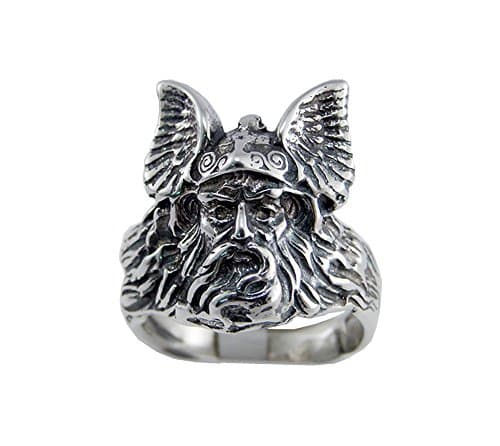 Sterling Silver Winged Helmet Thor Viking Ring Size 9