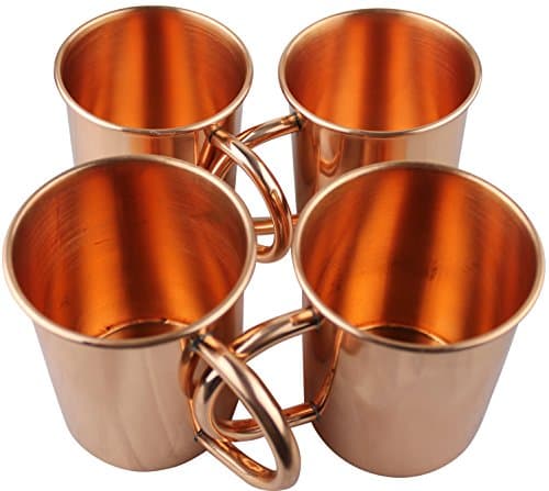 Set of 4 Solid Pure Copper Plain Moscow Mule Mugs 16 Oz Ayurveda Healing #MMM7-4