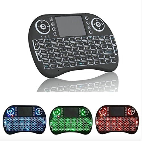 [3 Colors Backlit] AMGUR 2.4G Mini Wireless Keyboard with Touchpad Air Mouse Remote Control for Kodi TV Box, Google Smart TV, Raspberry Pi 3, PS3, Xbox 360, MAC, Android