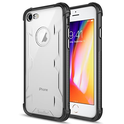 iPhone 8 Case,iPhone 7 Case,Atouchbo [Shock Reduction] Reinforced Corner TPU Bumper + Hard PC Back Cover Military Grade Extreme Drop Tested Heavy Duty Protective Cover - Black