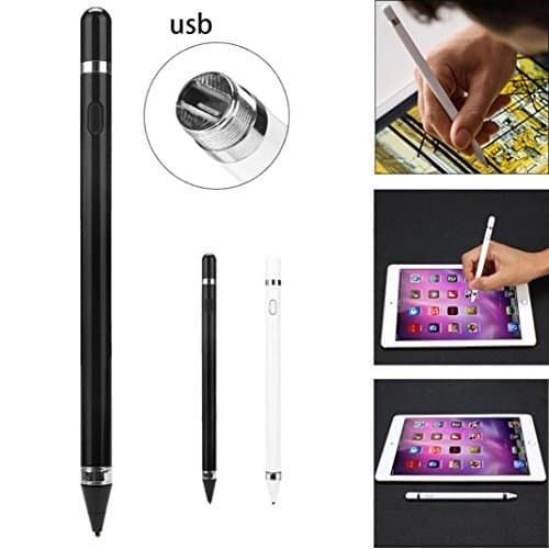 For iPad Pro/2/3/4/mini/Air -Diadia TouchScreen Pen Stylus With USB Charging Wire For iPad 2/3/4/mini/Pro/Air (Black)