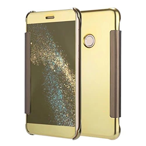 Funda® Mirror Plating Flip Case for Huawei P8 Lite(2017)/Huawei P9 Lite(2017)/Huawei Honor 8 Lite/Huawei Nova Lite/Huawei GR3(2017) (Gold)
