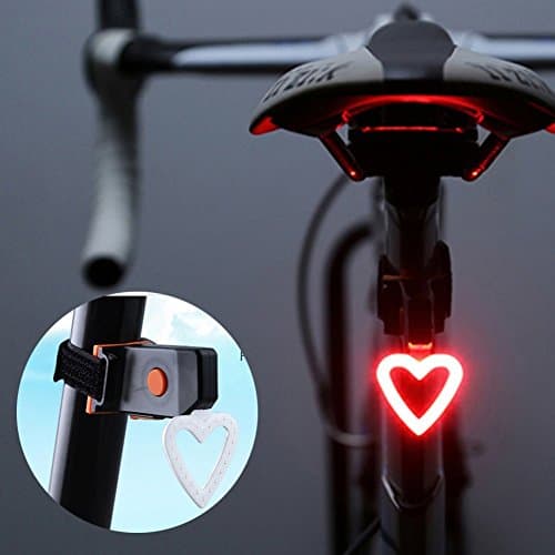 EVESUN Bicycle Rear Tail Light , USB Rechargeable LED Light Waterproof Safety Bike Lights Ultra Bright Cycling Light for Bicycles , Helmets , Backpacks (Heart Shape)