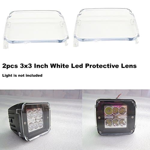 IOV LIGHT 2pcs 3x3 Inch Led Work Light Protective Lens Cover Dually White Protective Polycarbonate Cover