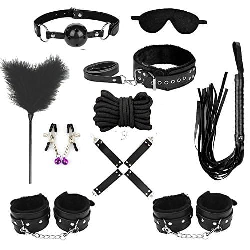 10 PCS/Set Massage Tools B`D`S`M B-ö-ň-dàgé Fétîsh Kits for Male Female (Black1)