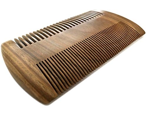 Wood Beard Comb | Wise Owl | beardcomb-2 | Crafted Quality 100% Sandalwood Men's Grooming Tool | Optimal Pocket Size | Anti-Static & Hypoallergenic | Dual Action | Environmentally Friendly