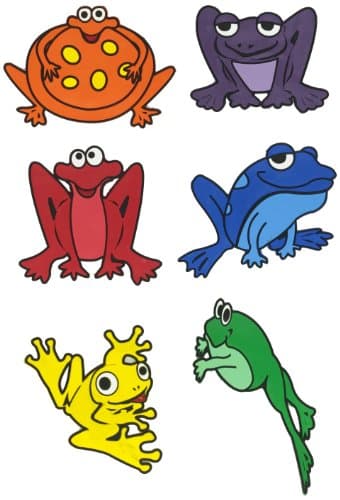 POLY ENTERPRISESVinyl Poly Frog, Assorted Colors, 11" x 15" x 1/4" Thick (Set of 6)