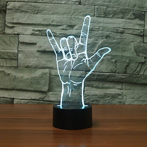 WUHUHAI 3D Lamp Illusion Night Light, Touch Button 3D Optical Illusion Table Desk Lamp with 7 Color Light, 3D Light for Desk, Bookshelf or Bedside Table