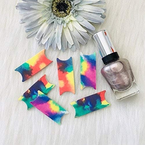 Style File Comfy Rainbow Tye Dye 3 File Wise Nail Files Original Files Manicure Wedding Shower Favor Bridesmaids Bride file DIY Nail Care Teen Girls Bridal Mini Nailfile Bachelorette Party Travel