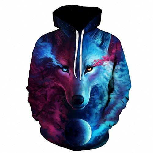 Wolf Printed Hoodies Men 3D Sweatshirt Plus size Pullover Novelty 6XL Streetwear Hooded Jacket LMS050 L