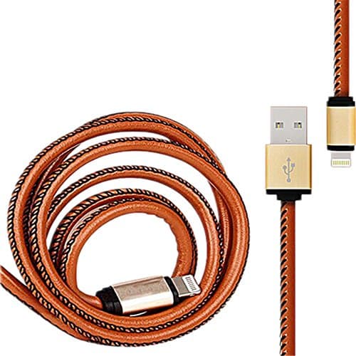 Ywey lightning to USB Cable, Charging &amp; Data Sync Cord 3.3ft/1 Meter [Luxury Series] [Leather Wrapped] Power line for iPhone 6s 6 Plus Se, iPad Pro Air 2, Apple iOS Devices (Brown and black ) (Brown)