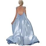 Cloud ROM Plus Size Women Boho Maxi Sleeveless Long Backless Dress Evening Party Beach Dress Prom Casual Waist Ruffles Cocktail Vintage Irregular Dress Party Dress