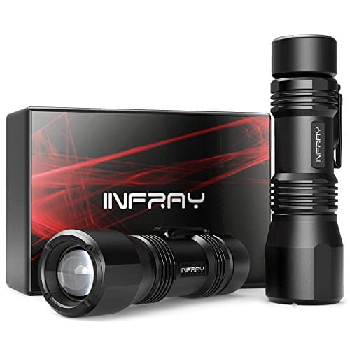 [2 PACK] Super Bright LED Flashlight power by 3AAA Batteries, Pocket - Size Zoomable Torch with 800 lumens CREE LED, IP65 Water Resistant, 3 Modes and Pocket Clip, For EDC, Emergency &amp; Camping.