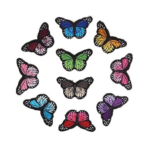 10 Pcs Iron-On Appliques -Monarch Butterfly Patch Set