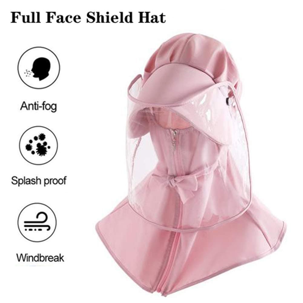 Full Face Shield Mask Hat, Safety Protective Visor Cap, Detachable Wide Brim Bucket Hat for Adult and Kids, Anti-Fog Anti-saliva Anti-Spitting Hat Cover Outdoor Fisherman Sun Hat