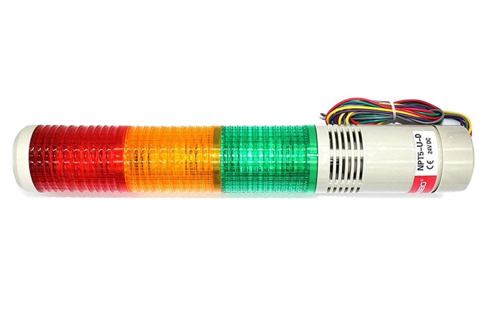 Signal Light Column LED Alarm Round Tower Light Indicator Steady on Light Warning Light Buzzer Red Green Yellow DC 24V