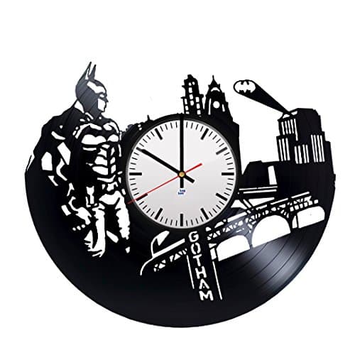 Modern Vinyl Record Wall Clock With Batman Superhero Design - Unique Home Room Wall Decor - Original Gift Idea For Men and Women - Exclusive Comics Fan Art
