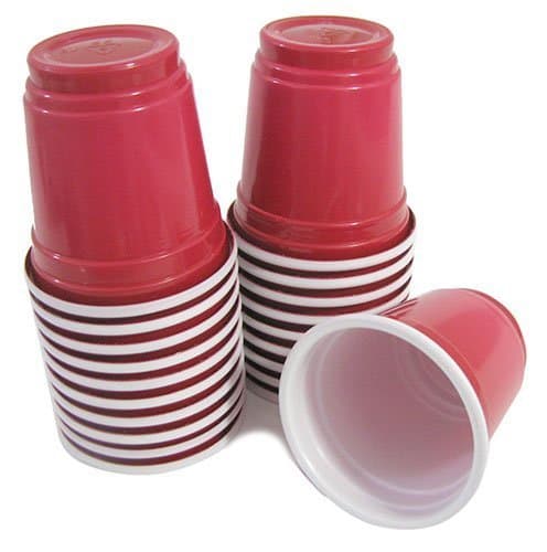 Mini Red Plastic 2 oz Party Cups - (60) Count