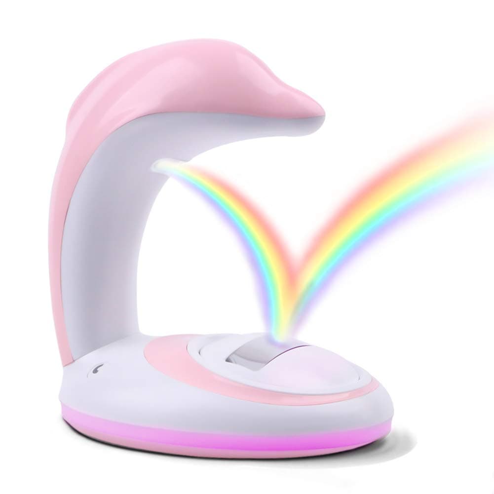 XIYUNTE Rainbow Projector Light, USB Powered Rainbow Light Color Changing Night Lights, Mood Lights Rainbow Bedside Lamps for Decoration Kid's Room, Accompany Sleeping