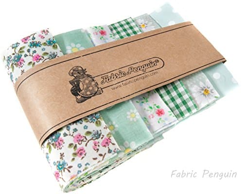 Patchwork Fabric Squares x 50 Mint Floral Bundle 10 x 10cm Quilting Remnants Roses