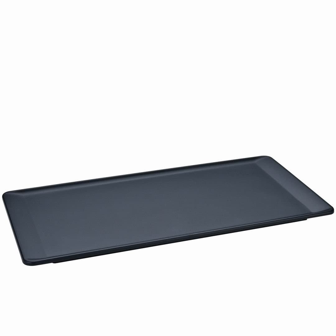 Welcome Tray, Small Serving Tray,Vanity Tray for 2 Cups 30 x 15.5 x 1.5cm, Melamine Black