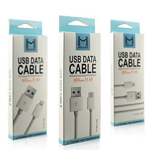 Easylife USB Micro Cable, 3FT Micro USB Cable for Fast Charging A Male to Micro B Charge and Data Sync Cord For Android/Samsung/LG/Motorola/Nokia/ZTE/Windows/PS4/MP3/Camera and other Device-White