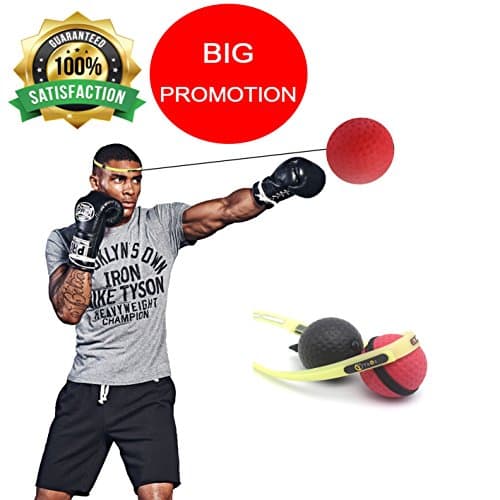 Boxing Reflex Ball, Light, Soft, High, Unique and Improved Headband Technology, 2 Balls, 2 Level of Difficulty, Perfect for Fitness, Cardio Training Used by Professional MMA, UFC and Boxing fighters
