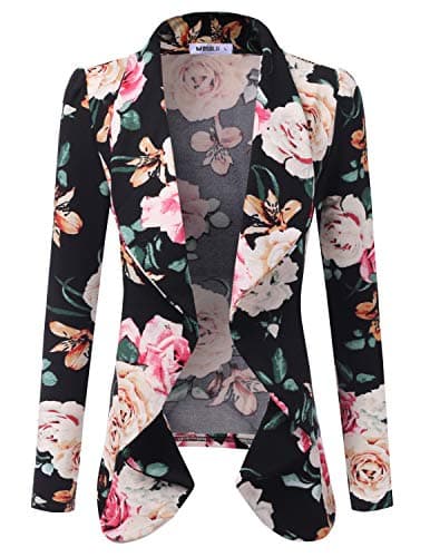 NINEXIS Womens Classic Draped Open Front Blazer