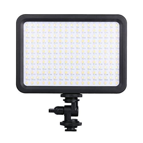 SIMAWAN LED Video Light Double-color 204 Beads,Step-less Dimming for DSLR Camera