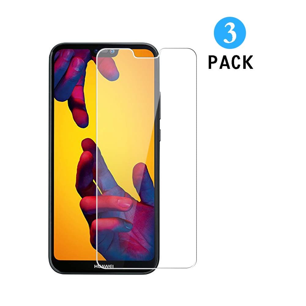 WEOFUN 3 Pack Huawei P20 Lite Screen Protector, HD Tempered Glass for Huawei P20 Lite Glass Film 5.84'' [9H Hardness] [Bubble-Free Installation] [2.5D Round Edge]