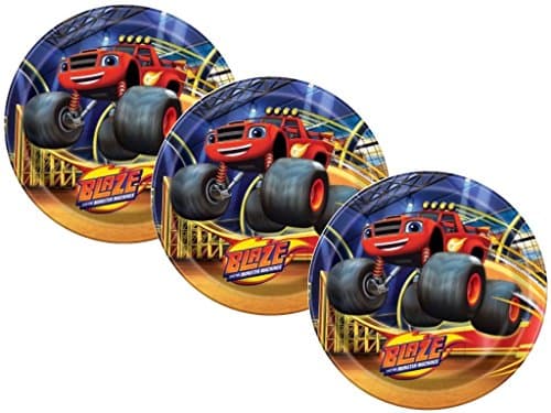 Nickelodeon Blaze Trucks Round Dinner Plates 24ct