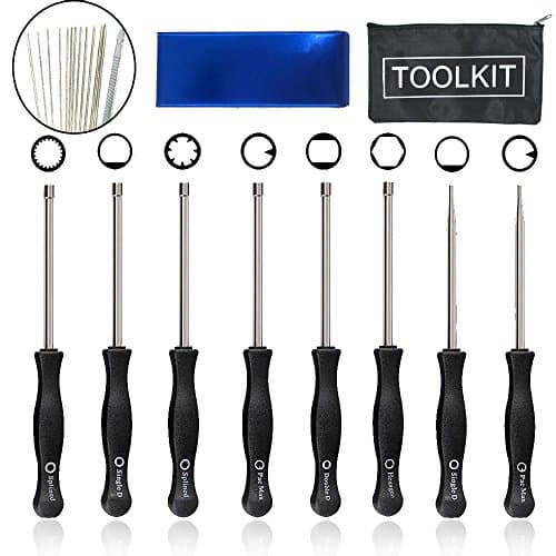 HOOAI 8 Pcs Carburetor Adjustment Tool Kit for Common 2 Cycle Carburator Engine - Carburetor Adjustment Tool Set (Carburetor Adjustment Tool + Cleaning Tool + Bag)