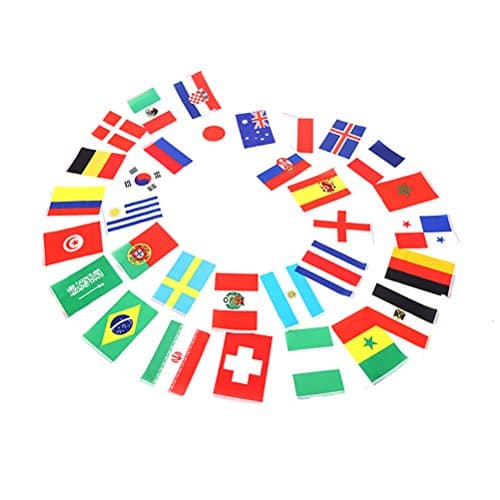 MAYATOWN 2018 World Cup String Flag,32 Teams Countries Soccer Decoration Banners for Restaurants, Sport Bars, Game Night 26.2 Feet 32 Flags