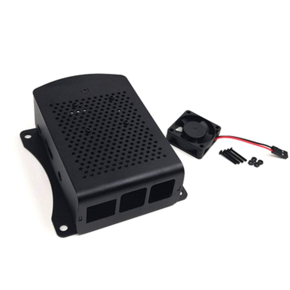 for Raspberry Pi 2 3 Model B+ Aluminum Case Metal Enclosure with Fan Box (Black)