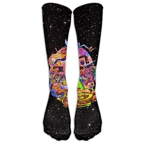 Over-the-Calf Compression Socks Rick And Morty Training Socks Crew Athletic Socks Long Sport Soccer Socks Breathable Casual Socks