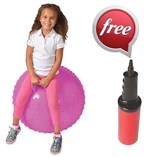 36" Knobby Space Hopper Ball with Handle by ArtCreativity - 7 Vibrant Color Options - Deluxe Bouncer Gym Toys - Playtime and Exercise Hoppity Hop Jumping Ball for Tall Kids & Adults - Pump Included