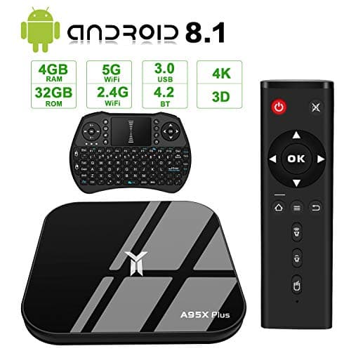 Android 8.1 TV Box,Dolamee Y2 Smart TV Box 4GB RAM 32GB ROM Amlogic S905Y2 Quad-core Cortex-A53 3D True 4K Media Player Support 2.4G/5G Dual Band WiFi Bluetooth 4.2 with Mini Keyboard