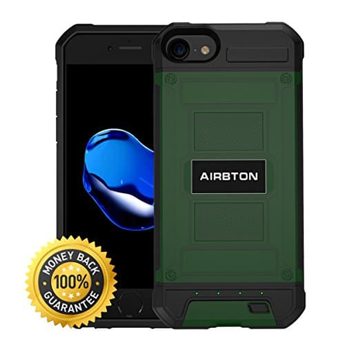 iPhone 6 Charging Case, Airbton Battery Case for iPhone 7, Ultra Slim iPhone 6s/8 Backup Battery with 3000 mAh Capacity, Heavy Duty Protection Battery Charger Case, Army Green