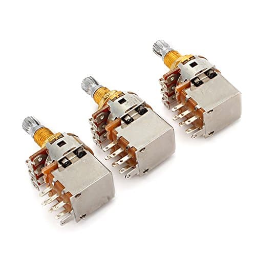 3pcs B500k Tone Potentiometer 18mm Split Shaft Push Pull Guitar Control Pot