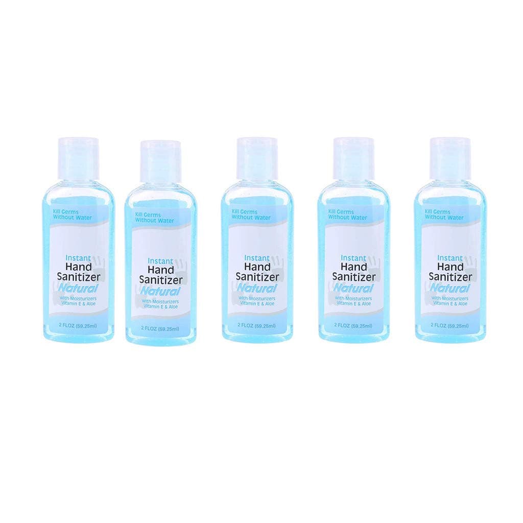 ZANFUN 5Pcs Hand Sanitizers Liquid Combination Value Pack 60ML per Bottle Refreshing Washless Soothing Gel Hand Soap