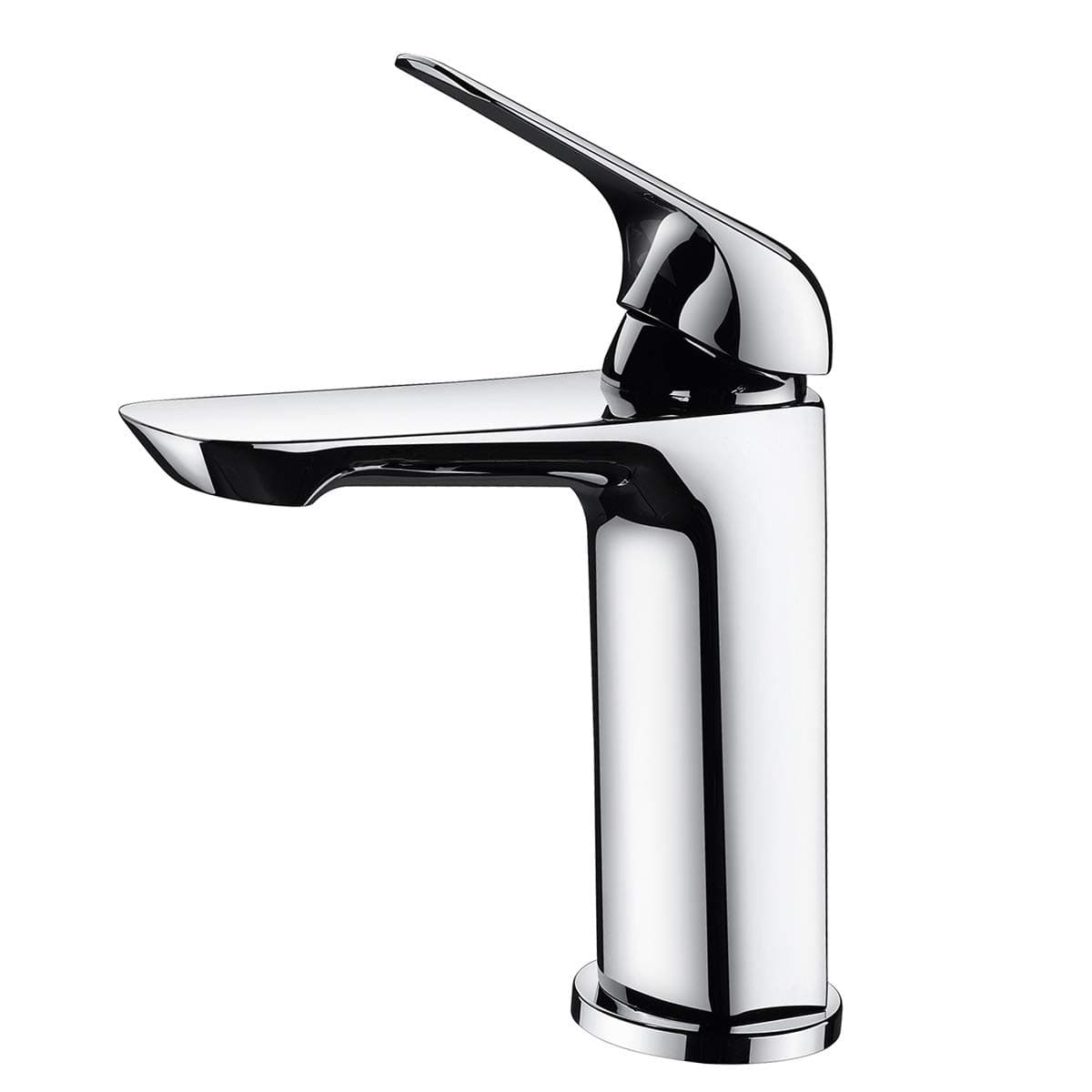 Sanfino Single Handle Bathroom Faucet, Solid Brass One Hole Mounted Lavatory Sink Faucet, Polished Chrome Finish