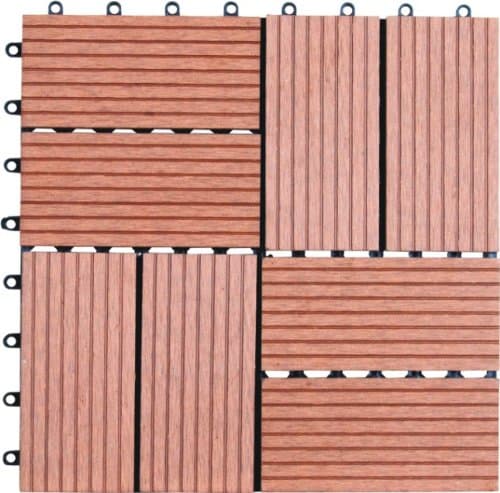 Naturesort N4-OT01 Bamboo Composite Deck Tile, 11 Piece/Pack