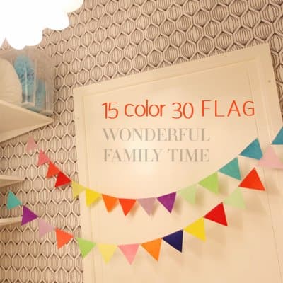 AIMING WEST Triangular Flag banner 15 Color 30 Flags Children's Room Tent Decoration