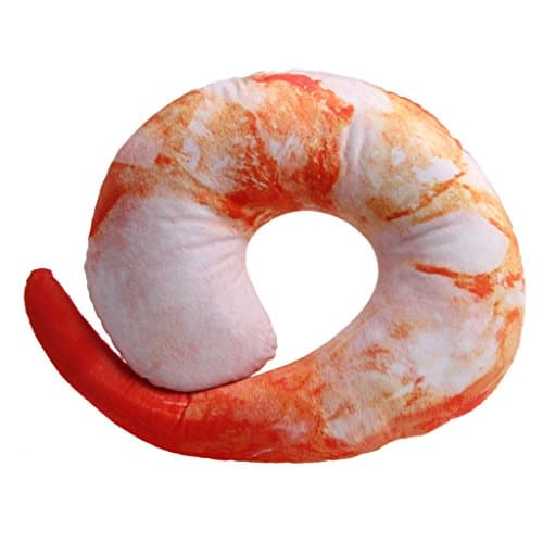 Aplus Comfortable Travel Plush Doll 3D Prawn U-shape ,Protect Neck Stuffed Pillow Shrimp Toy