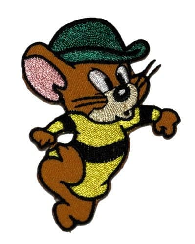 3-Pack 6.3cm x 8.1cm Jerry Mouse Tom and Jerry DIY Embroidered Sew Iron on Patch